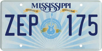 MS license plate ZEP175