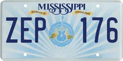 MS license plate ZEP176