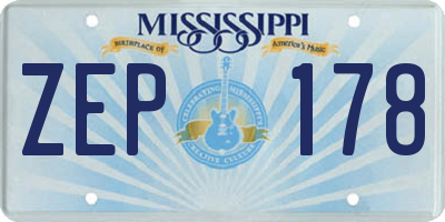 MS license plate ZEP178
