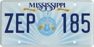 MS license plate ZEP185