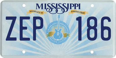 MS license plate ZEP186