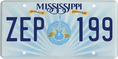 MS license plate ZEP199