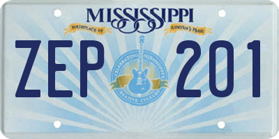 MS license plate ZEP201