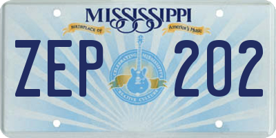 MS license plate ZEP202