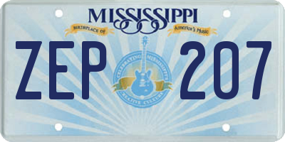 MS license plate ZEP207