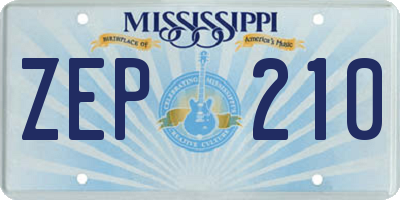 MS license plate ZEP210