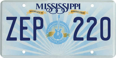 MS license plate ZEP220