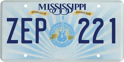 MS license plate ZEP221