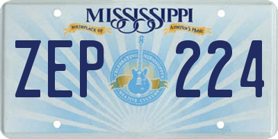 MS license plate ZEP224