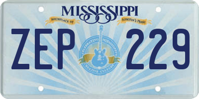 MS license plate ZEP229