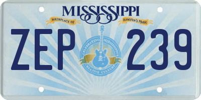 MS license plate ZEP239