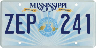 MS license plate ZEP241