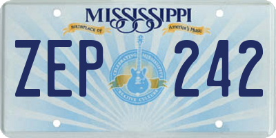 MS license plate ZEP242
