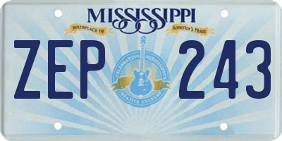 MS license plate ZEP243