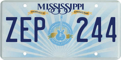 MS license plate ZEP244