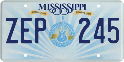 MS license plate ZEP245