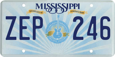 MS license plate ZEP246