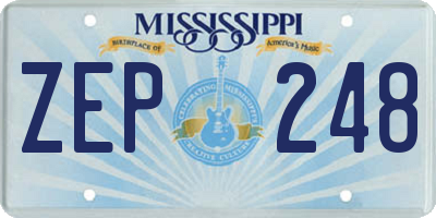MS license plate ZEP248