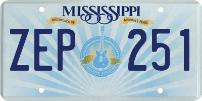 MS license plate ZEP251