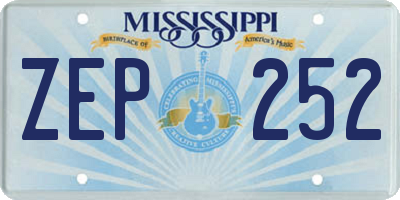 MS license plate ZEP252