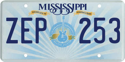 MS license plate ZEP253