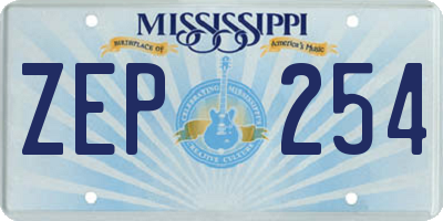 MS license plate ZEP254