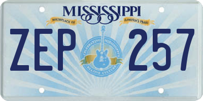 MS license plate ZEP257