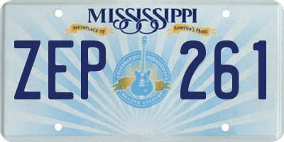 MS license plate ZEP261
