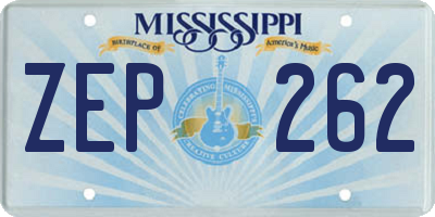 MS license plate ZEP262