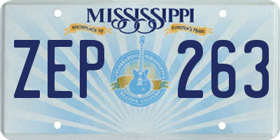 MS license plate ZEP263
