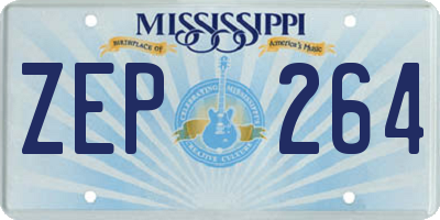 MS license plate ZEP264