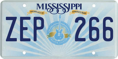 MS license plate ZEP266