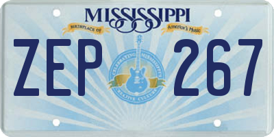 MS license plate ZEP267