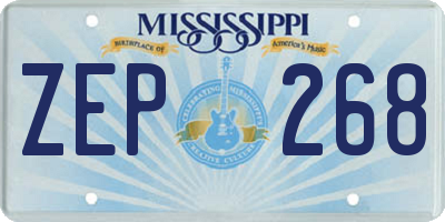 MS license plate ZEP268