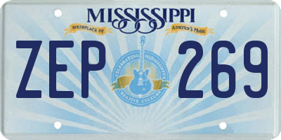 MS license plate ZEP269