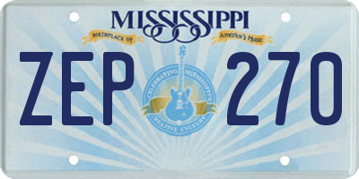 MS license plate ZEP270