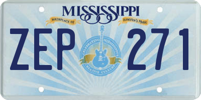 MS license plate ZEP271