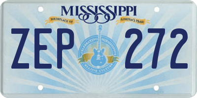 MS license plate ZEP272
