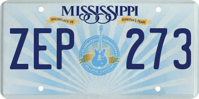 MS license plate ZEP273