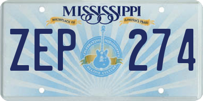 MS license plate ZEP274