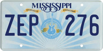 MS license plate ZEP276
