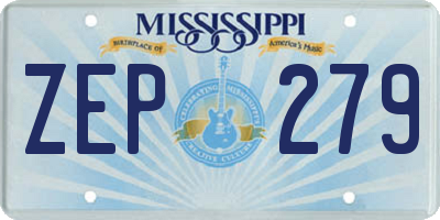 MS license plate ZEP279