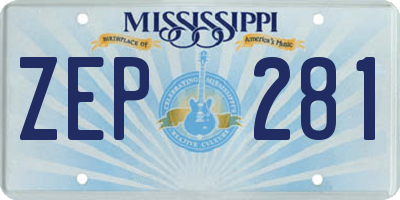 MS license plate ZEP281