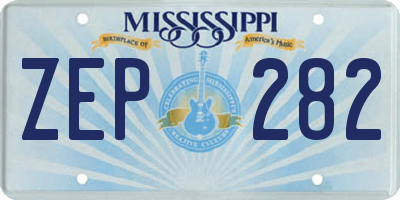 MS license plate ZEP282