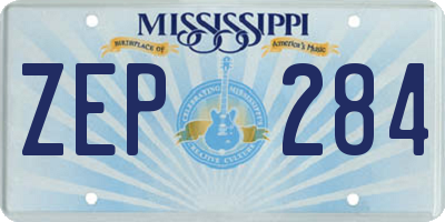 MS license plate ZEP284