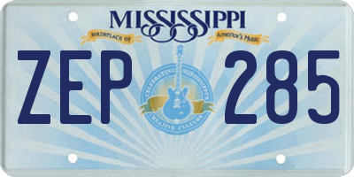 MS license plate ZEP285