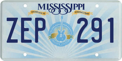 MS license plate ZEP291