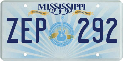MS license plate ZEP292