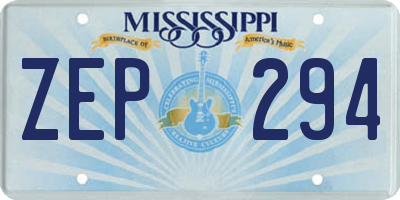 MS license plate ZEP294