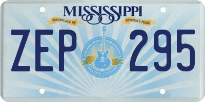 MS license plate ZEP295